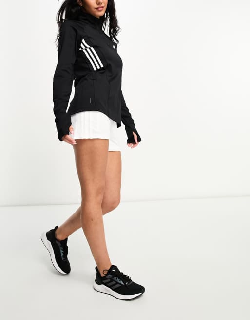 adidas - Training Hyperglam 3 - Felpa nera con 3 strisce e zip corta