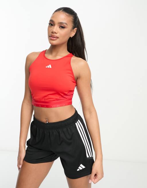 Adidas 3 stripe crop top online