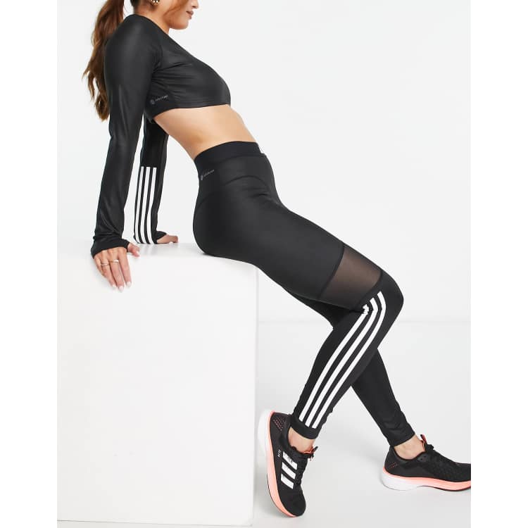 ADIDAS Women's adidas Training Essentials 3-Stripes High-Waisted Short  Leggings