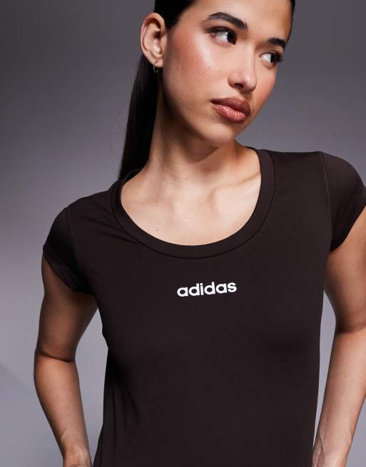 adidas - Training - Hyperglam - Baby tee in koffiebruin, 2 van 4