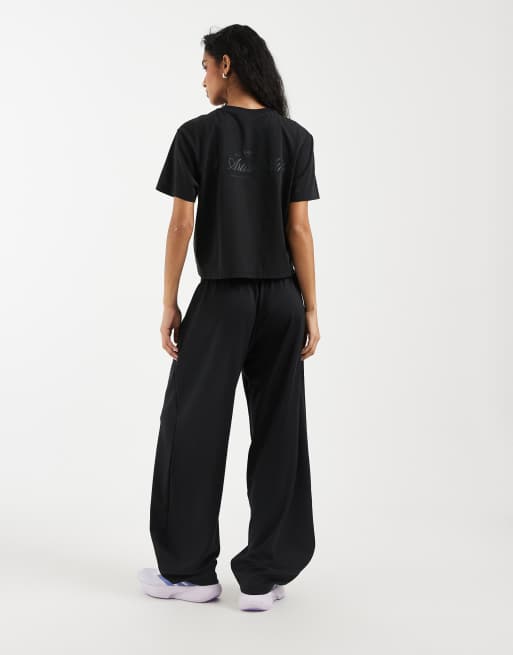 adidas Training Hyperglam barrel trackies with linear logo in black, 4 of 5