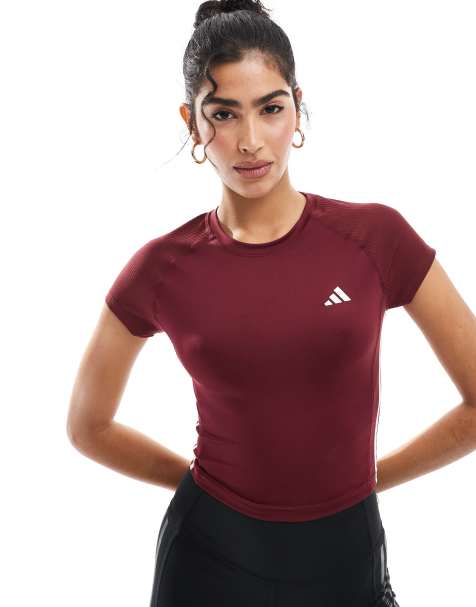 adidas Training – Hyperglam – Bordowy T-shirt - view 1