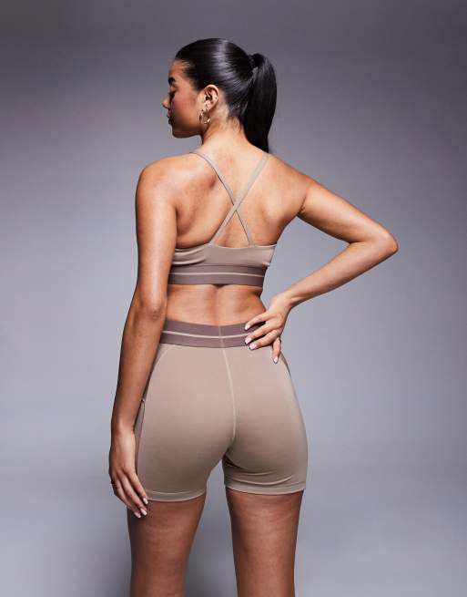adidas Training Hyperglam bralet in chalky brown, 3 of 4