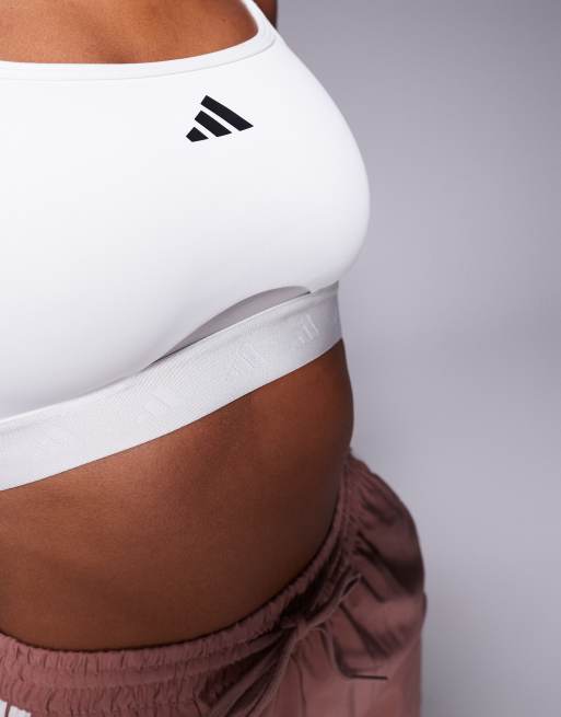 adidas Training Hyperglam bralette in white, 2 of 4