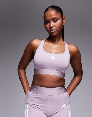 Adidas Training - Hyperglam - Brassière de sport maintien intermédiaire - Violet S C-D Cup