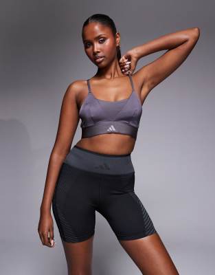 adidas Training - Hyperglam - Brassière - Gris foncé ultra brillant