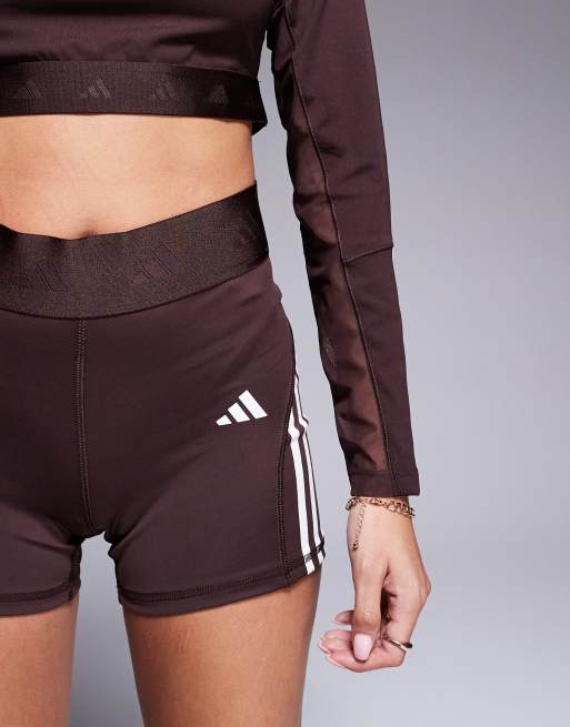 adidas Training – Hyperglam – Brązowe szorty o długości 3 cali, 4 z 5