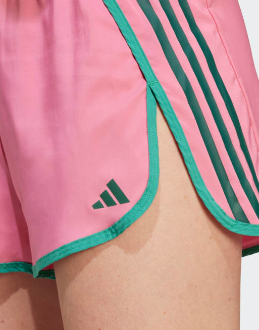 adidas Training – Hyperglam – Color Pop – Rosa och gröna, vävda shorts, 2 av 4