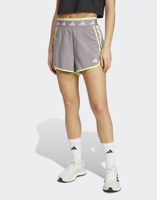 adidas Training - Hyperglam - Color Pop - Short tissé - Taupe oxide/blanc/citron lucide