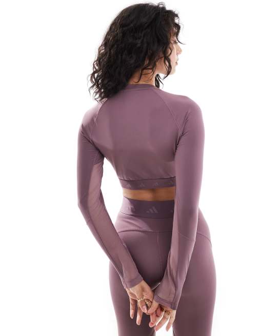 adidas Training hyperglam crop top in purple | ASOS