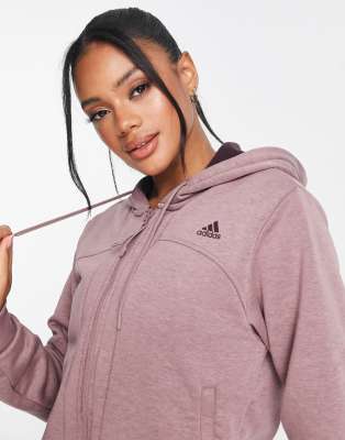 adidas Training Hyperglam cropped full zip hoodie in burgundy - ASOS Price Checker
