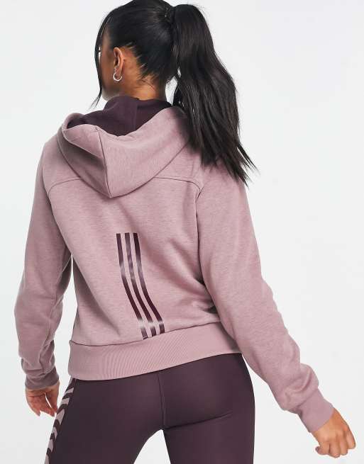 Adidas burgundy outlet zip hoodie