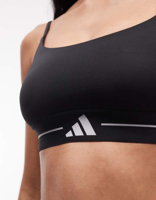 adidas Training – Hyperglam – Czarny biustonosz sportowy o lekkim wsparciu, 3 z 4