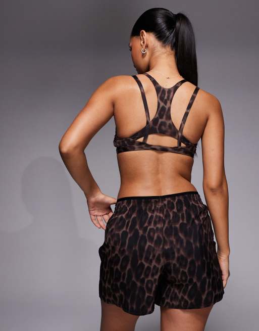 adidas Training Hyperglam double strap light support sports bra in leopard print, 4 of 4