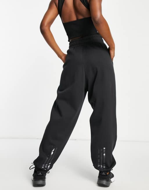 adidas – Training – Hyperglam – Fleece-Jogginghose in Schwarz, 2 von 4