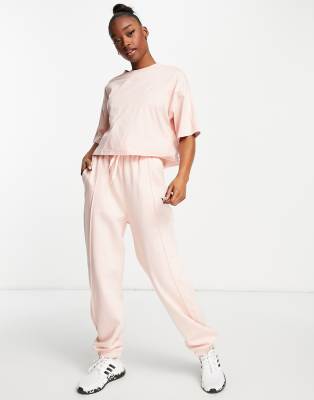 adidas Training Hyperglam fleeced joggers in pink - ASOS Price Checker