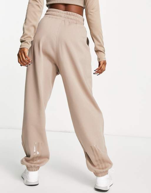 adidas Training Hyperglam fleeced trackies in brown, 2 of 4
