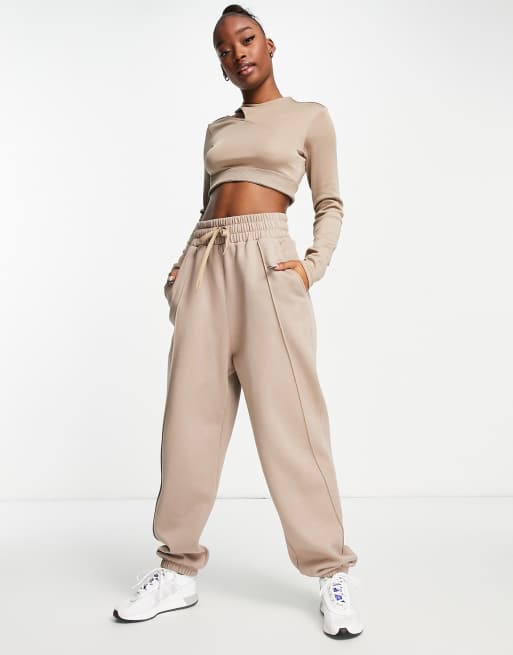 adidas Training Hyperglam fleeced trackies in brown, 4 of 4