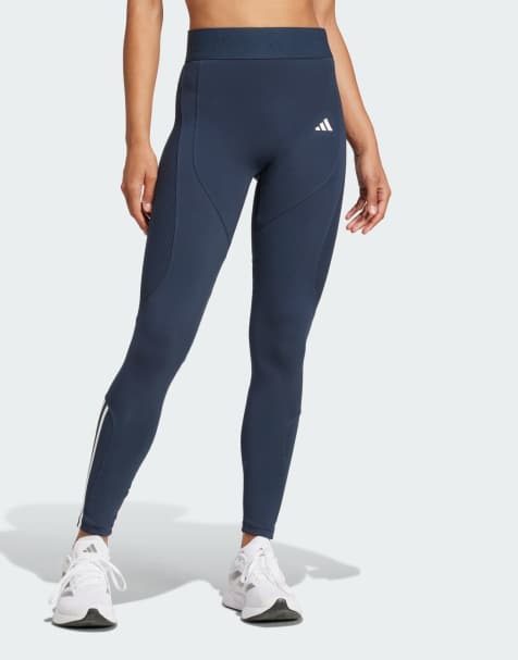 adidas Training Hyperglam full length leggings in dark blue - view 1