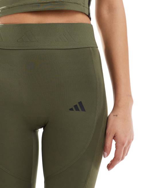 Olive green adidas leggings top