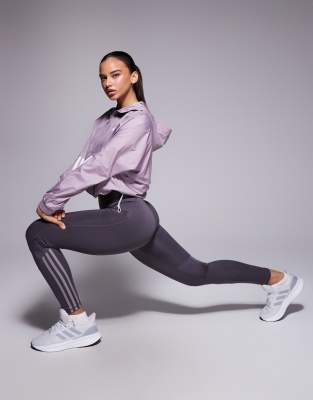 adidas Training - Hyperglam - Hochglänzende, lange Leggings in Dunkelgrau
