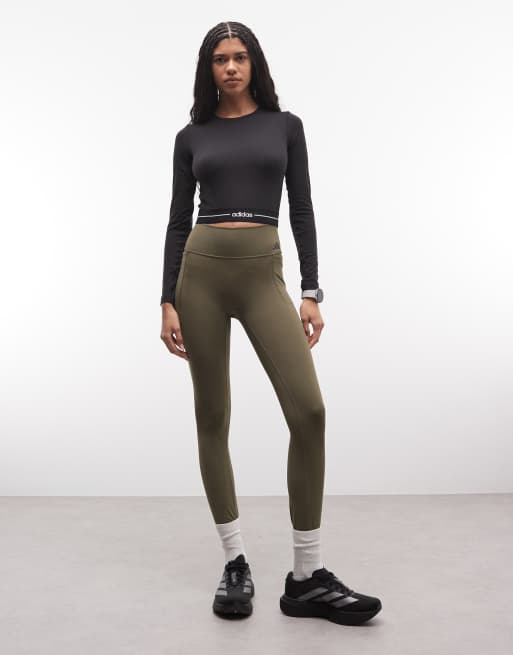 adidas Training – Hyperglam – Langärmliges Oberteil in Schwarz mit linearem Logo, 4 von 4