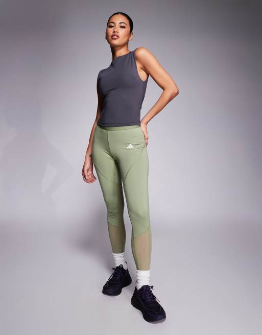 adidas - Training - Hyperglam - Lange legging in kaki, 2 van 5