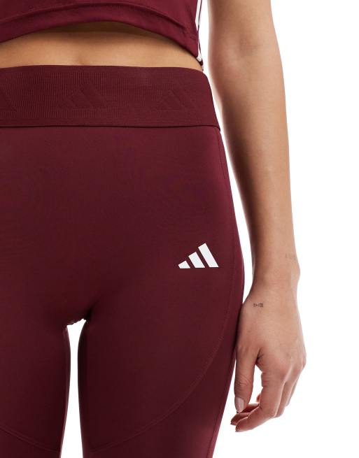 adidas Training Hyperglam Lange leggings in bordeauxrood ASOS