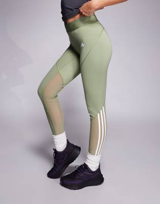 adidas Training - Hyperglam - Lange Leggings in Khaki-Grün