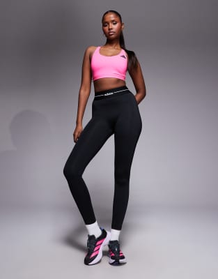 adidas Training - Hyperglam - Lange Leggings in Schwarz mit linearem Logo