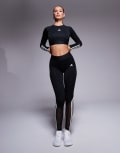 [adidas performance] adidas Training Hyperglam leggings in black S Black/ white