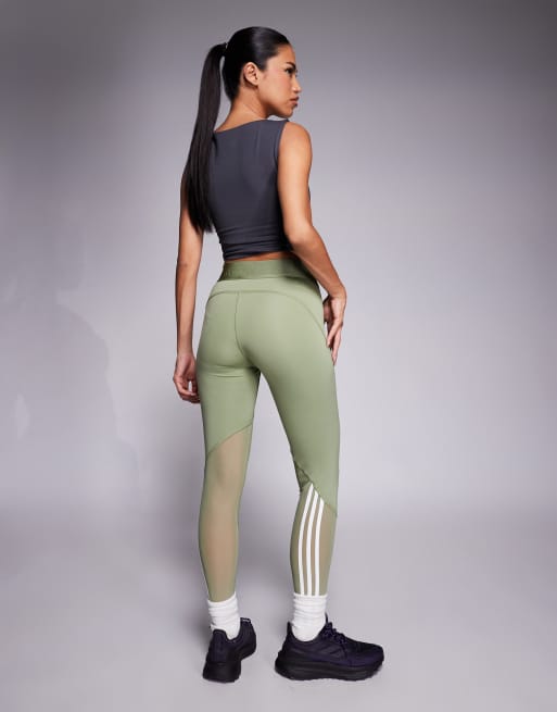 adidas Training – Hyperglam – Legginsy pełnej długości w kolorze khaki, 3 z 5