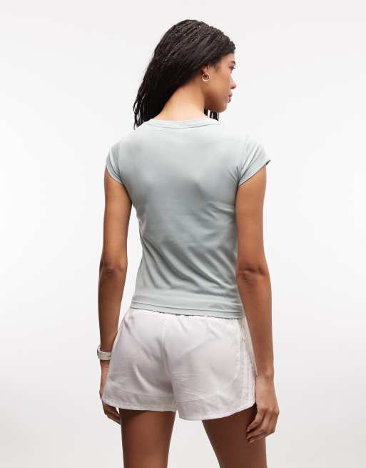 adidas Training Hyperglam linear baby tee in sage, 4 of 4