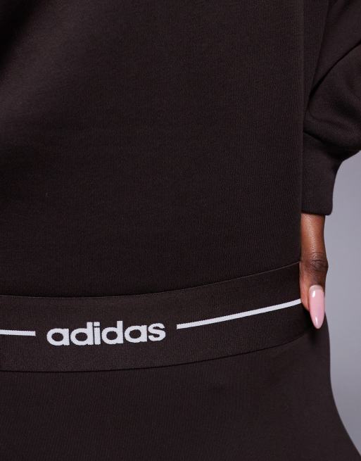 adidas Training Hyperglam linear hoodie in coffee brown, 4 of 4