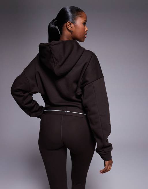 adidas - Training - Hyperglam Linear - Hoodie in koffiebruin, 2 van 4