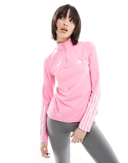 adidas Training - Hyperglam - Lyserød top med 1/4-lynlås