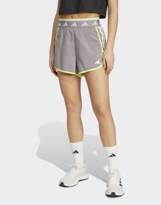 adidas Training - Hyperglam - Pantaloncini con dettagli colorati color tortora ossido/bianco/lucido