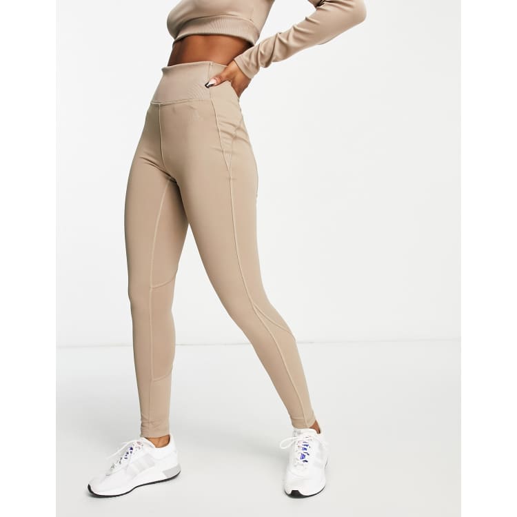 adidas Training Hyperglam ribbed high waisted leggings in cream - ShopStyle  Activewear Trousers