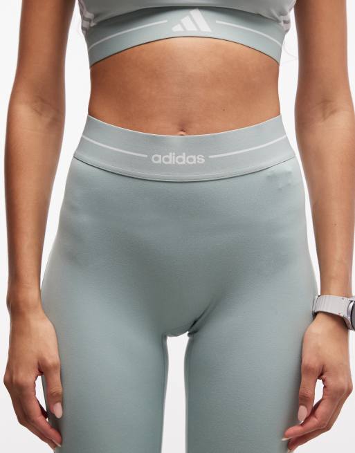 adidas Training – Hyperglam – Salviagröna, hellånga leggings, 3 av 5