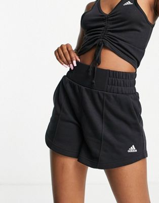 adidas Training Hyperglam shorts with waistband in black