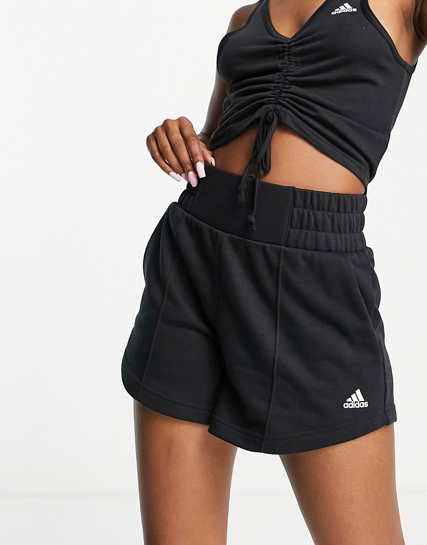 Adidas Training Hyperglam shorts with waistband in black