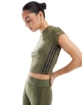 [adidas performance] adidas Training Hyperglam t-shirt in olive green S KHAKI