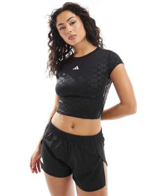 adidas Training - Hyperglam - T-Shirt in Schwarz mit Monogramm-Muster