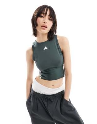 adidas Training - Hyperglam - Tanktop in Grün-Marineblau