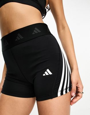 adidas Training Hyperglam Techfit legging shorts in black - ASOS Price Checker