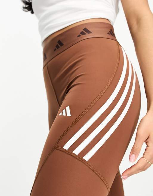 adidas Techfit Hyperglam Full-Length Printed Leggings - Beige