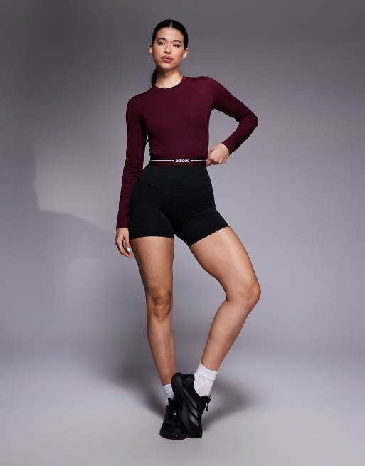 adidas - Training - Hyperglam - Top met lange mouwen en logo in bordeauxrood, 3 van 4