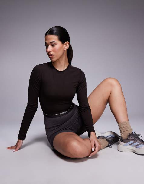 adidas - Training - Hyperglam - Top met lange mouwen en logo in bruin - view 1