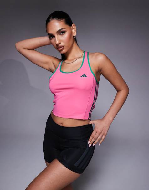 adidas - Training Hyperglam - Top senza maniche rosa fusion / verde college - view 1