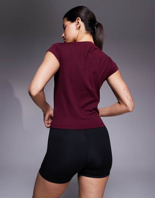 adidas – Training – Hyperglam – Vinröd, kort t-shirt, 4 av 4